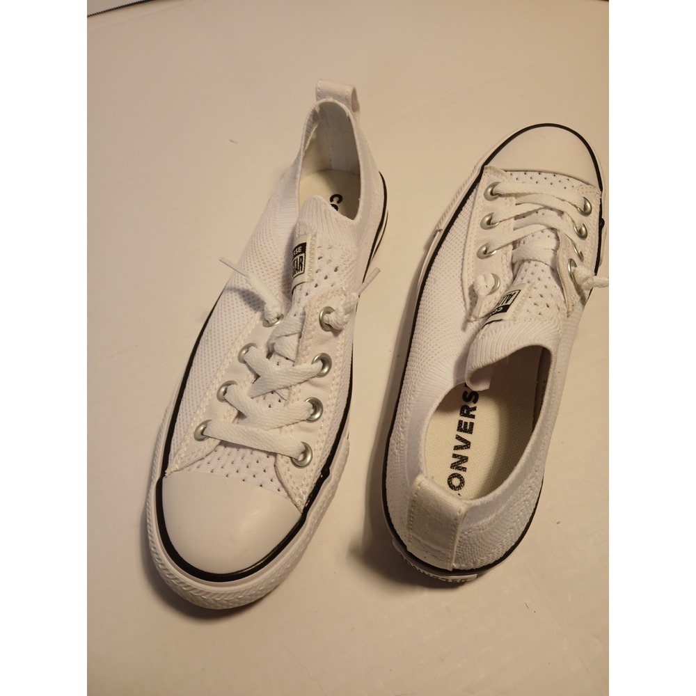 Converse Knit Lace-Up-White Sneakers (Tennis Shoes) Women's Size 7.5